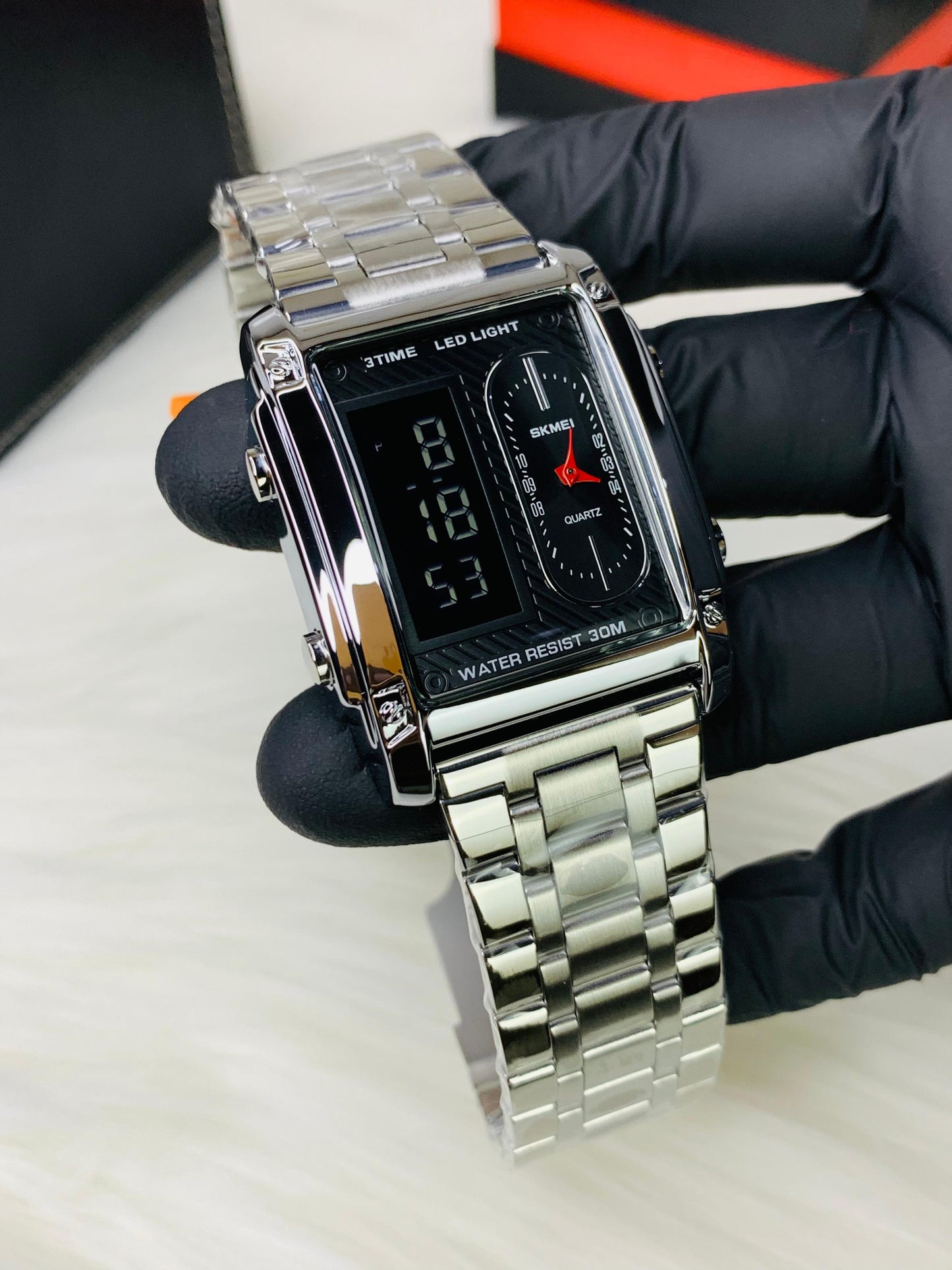SKMEI 1868 Luxury Dual Display Wristwatch