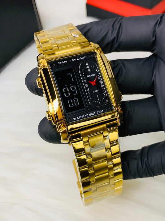 SKMEI 1868 Luxury Dual Display Wristwatch