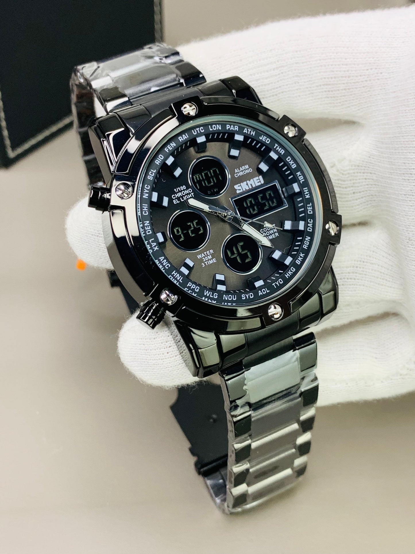 SKMEI 1389 Luxury Dual Display Wristwatch