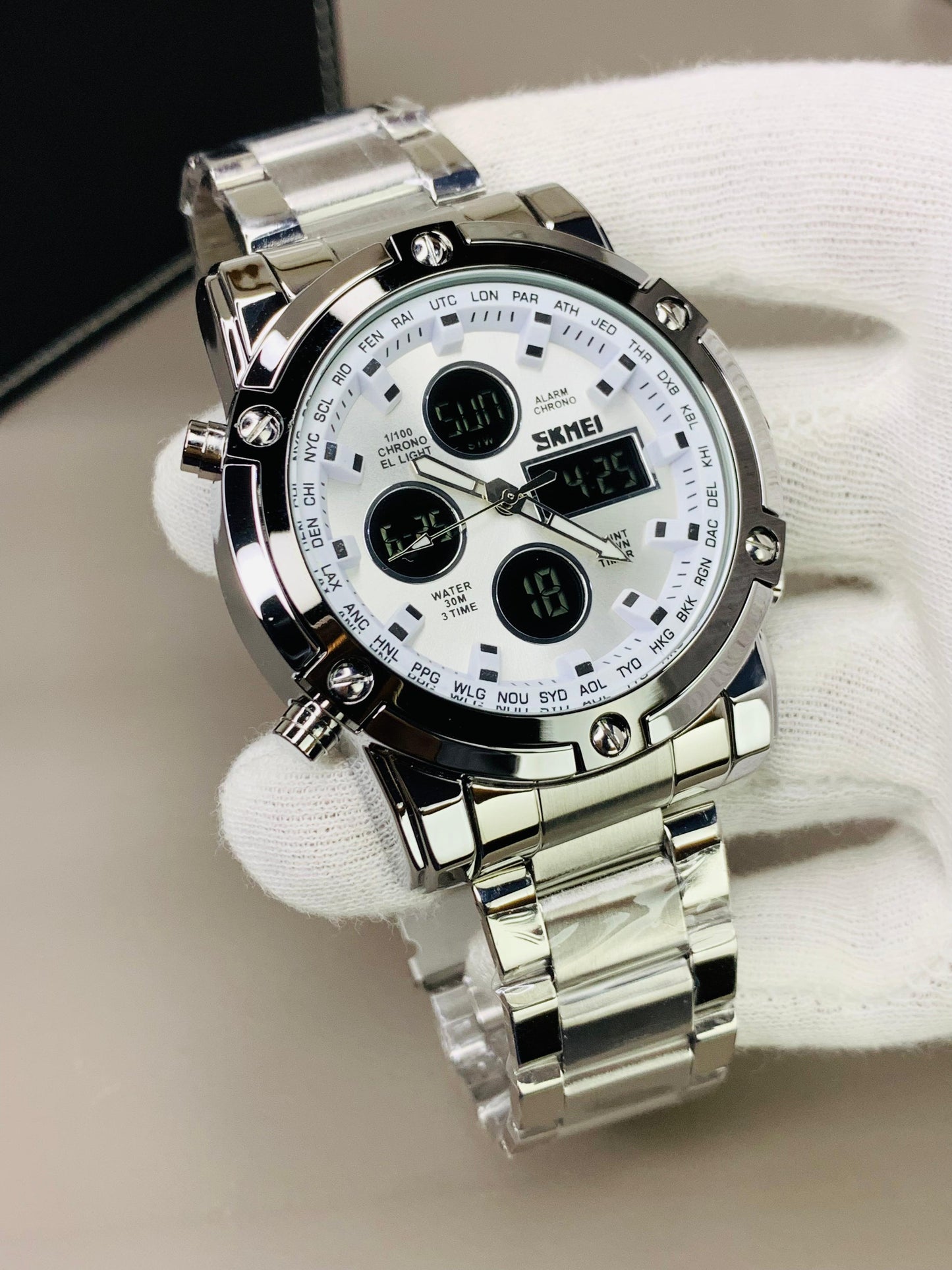 SKMEI 1389 Luxury Dual Display Wristwatch