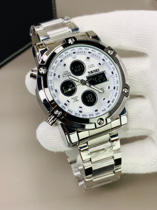 SKMEI 1389 Luxury Dual Display Wristwatch