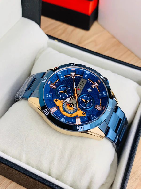CURREN 8402 - Chronograph Working Watch For Men's