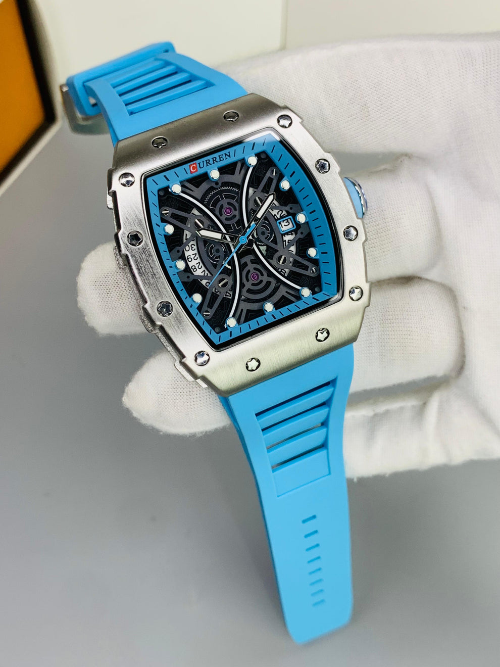 CURREN 8438 - Skeleton Watch For Men's